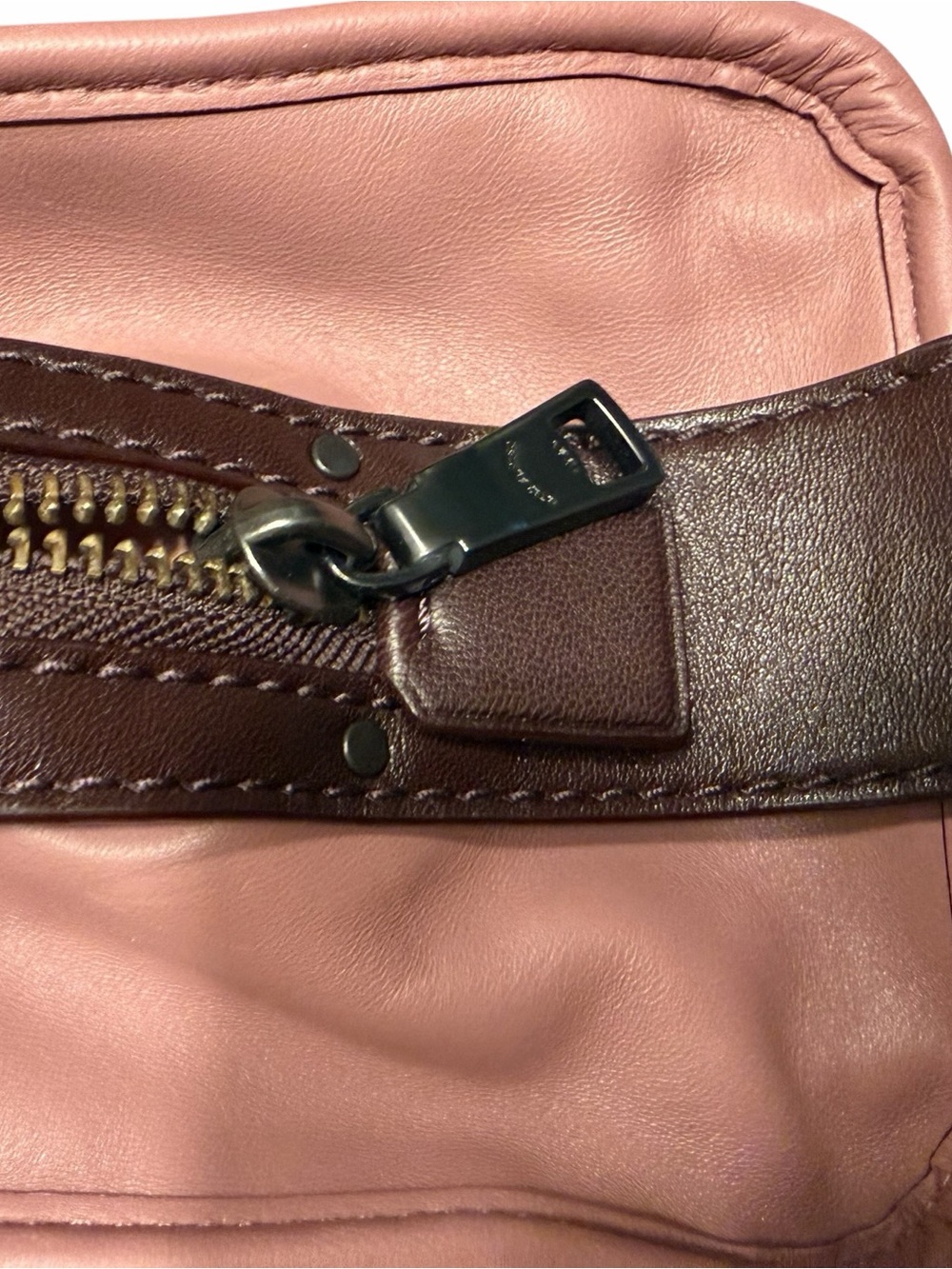 Rare 1941 Coach Rogue 31 W/Colorblock Quilting & Rivets Dusty Rose Multi - Picture 12 of 14
